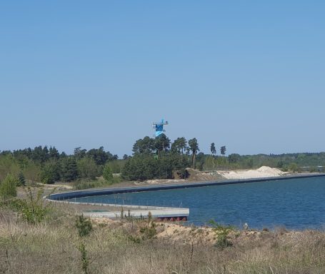 Zukünftiges Hafenquartier mit Merzdorfer Aussichtsturm